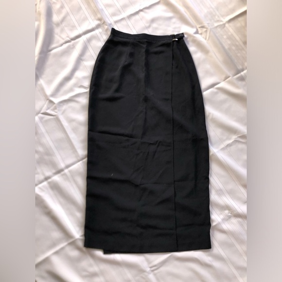 Vintage Black Wrap Floor Length Skirt. - Picture 1 of 10